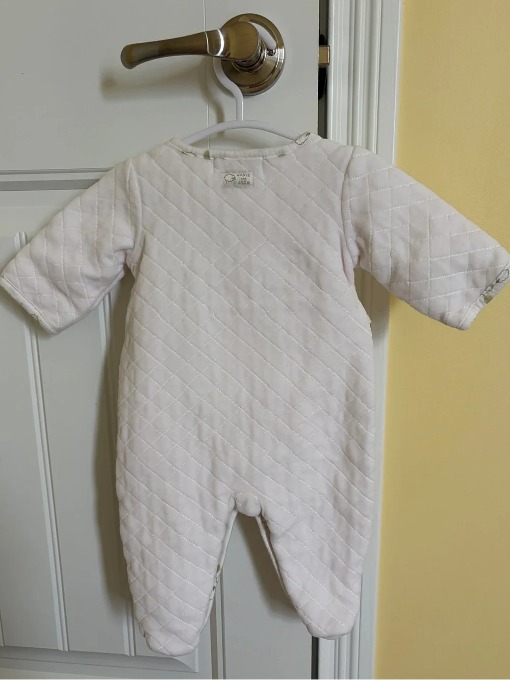 Janie and Jack Quilted Snap Onesie in Ivory & Sheep (size 0-3m)